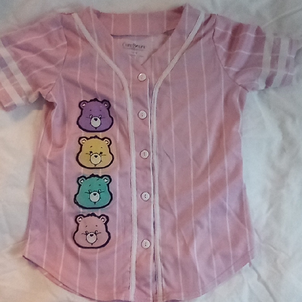 Care Bears Pink Striped Button Down Shirt